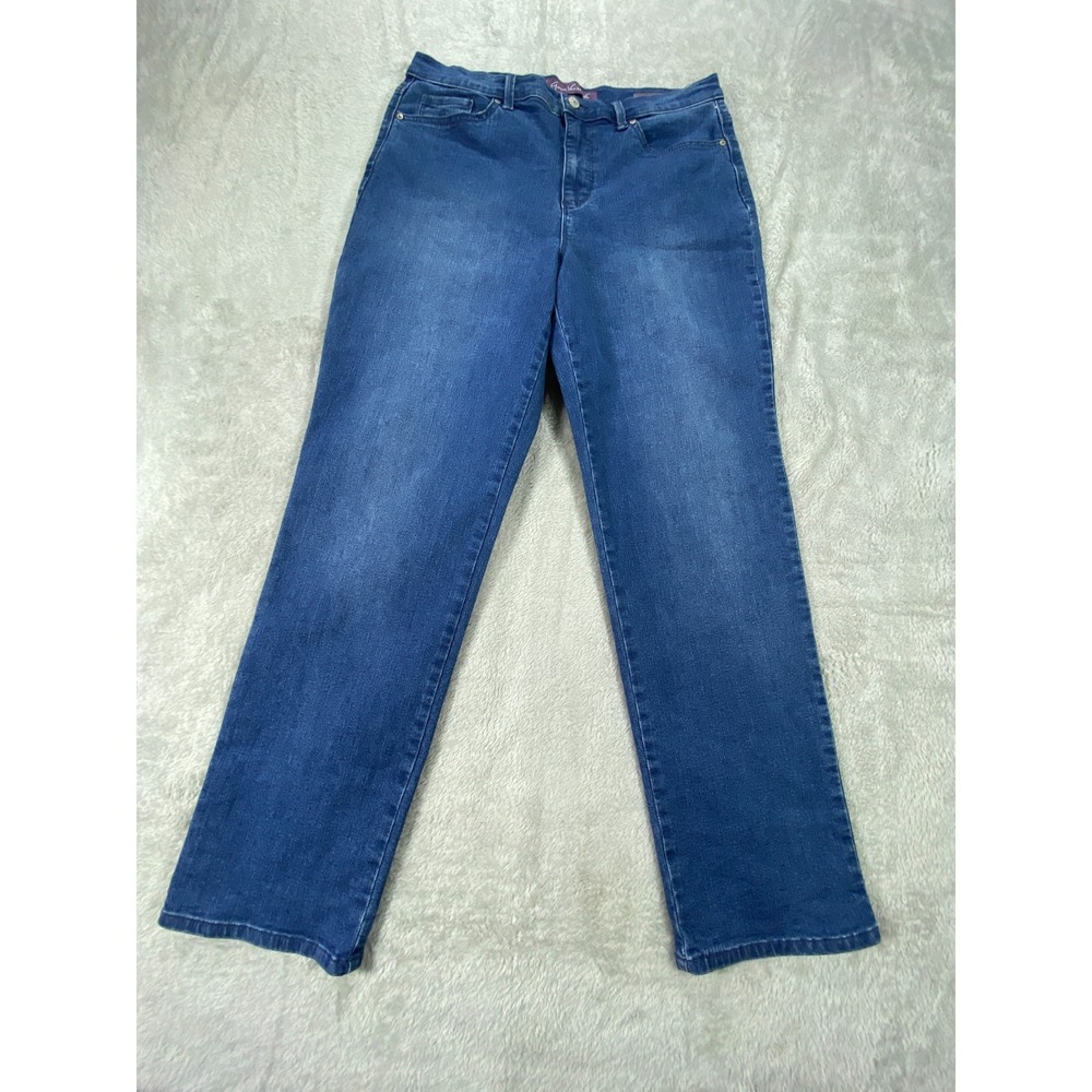 Gloria Vanderbilt Amanda Jeans Womens 14 Blue Denim Cotton Stretch Straight Leg
